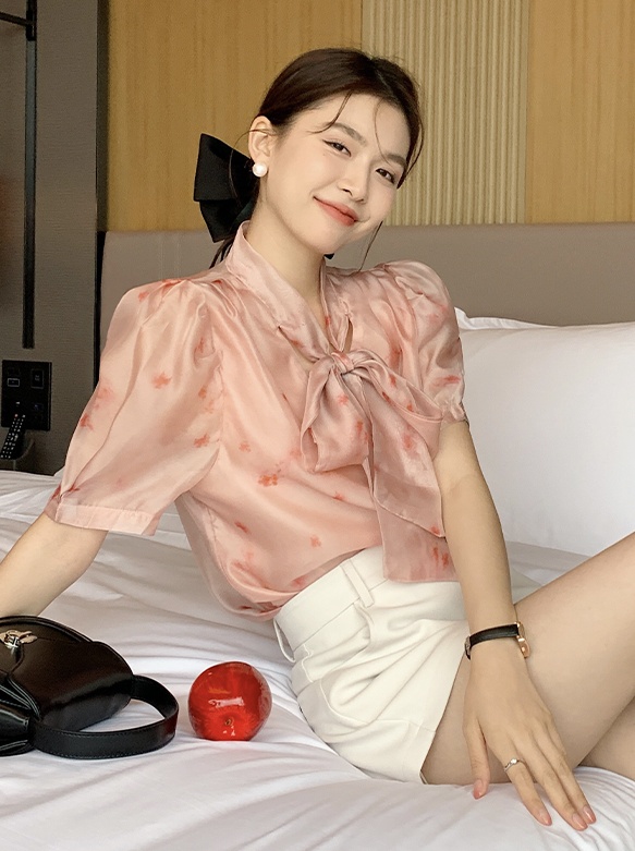 Silk romantic summer short sleeve frenum cardigan