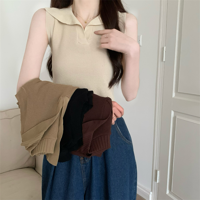 Sleeveless Korean style tops summer vest for women