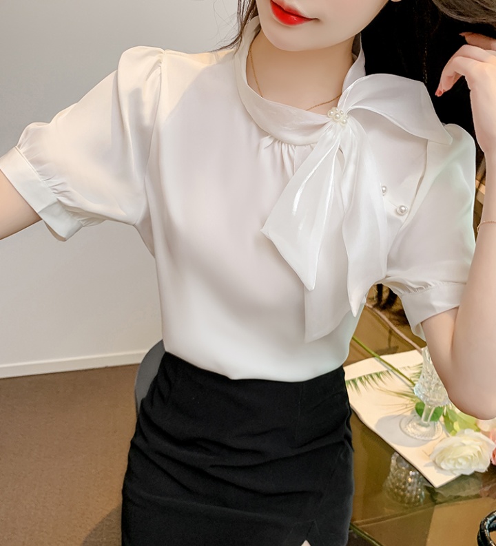 All-match slim tops short sleeve shirt for women