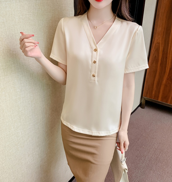 Fashion tops short sleeve chiffon shirt for women