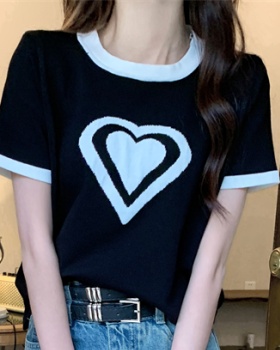 Slim all-match heart tops loose summer T-shirt
