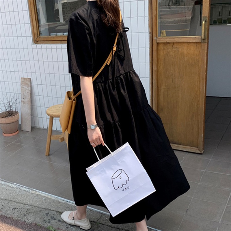 Loose summer dress Korean style slim long dress for women