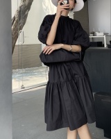 Wear long short lazy Korean style cstand collar dress