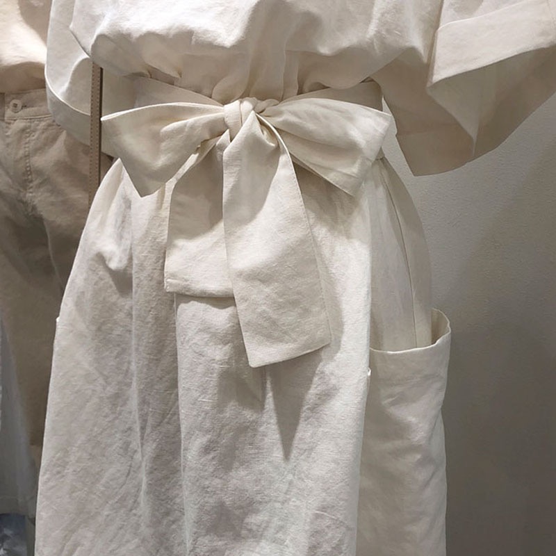 Slim white pure frenum Korean style dress