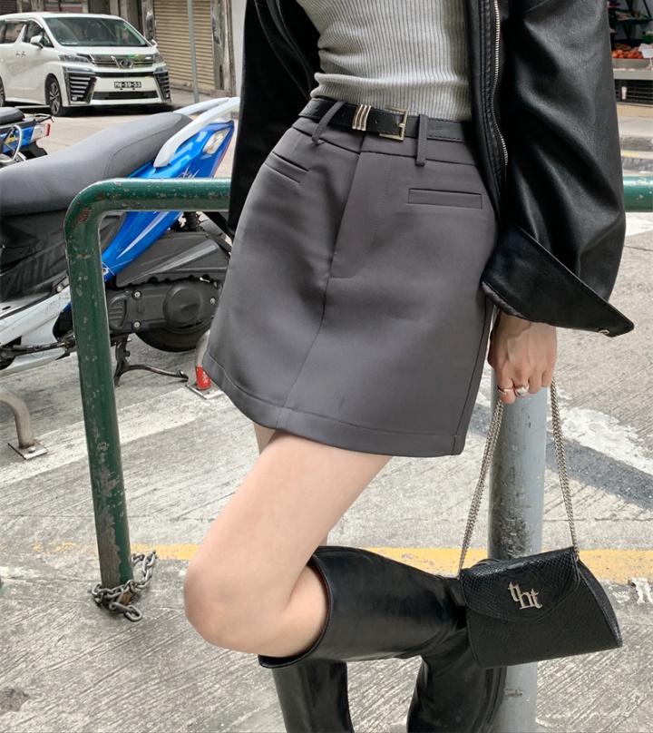 High waist pure skirt package hip short skirt