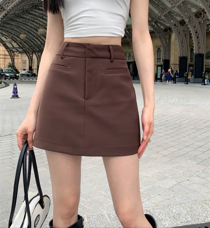 High waist pure skirt package hip short skirt