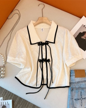 Western style chiffon tops unique small shirt for women