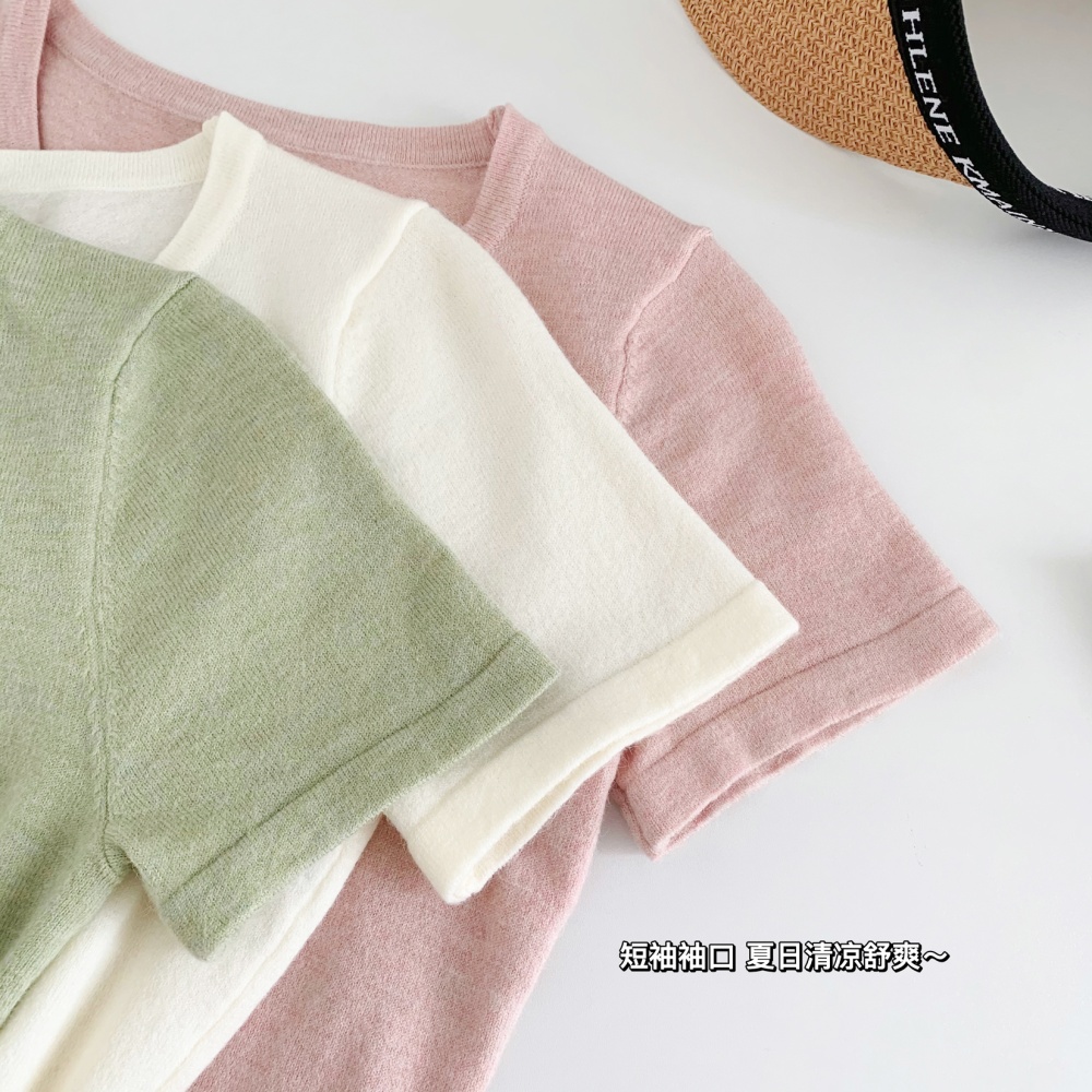 Cotton summer slim sweetheart colors T-shirt for women