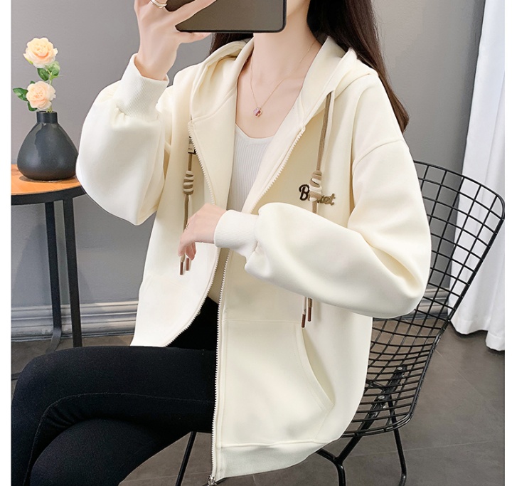 Hooded large yard cardigan all-match jacket for women