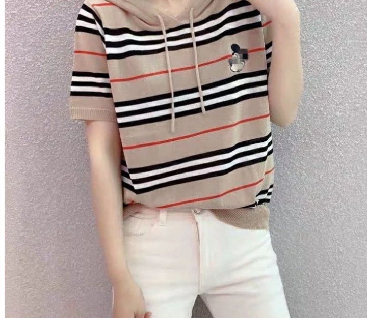 Summer short T-shirt hooded short sleeve tops for women