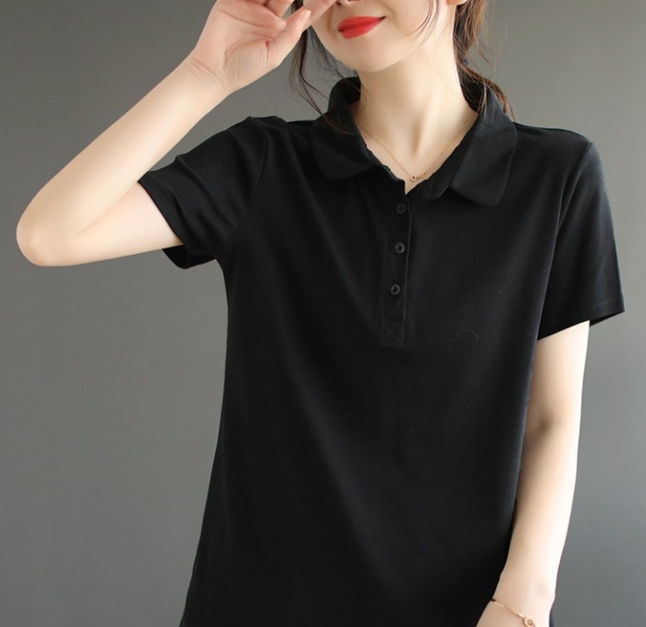 Short sleeve lapel T-shirt summer pure cotton shirts