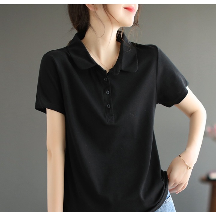 Short sleeve lapel T-shirt summer pure cotton shirts