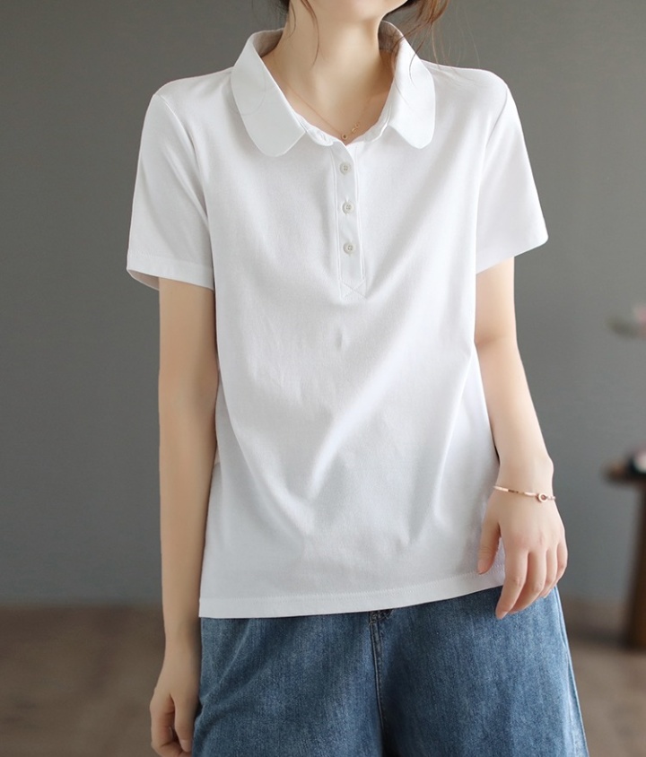 Short sleeve lapel T-shirt summer pure cotton shirts