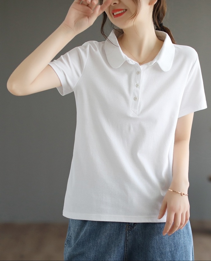 Short sleeve lapel T-shirt summer pure cotton shirts