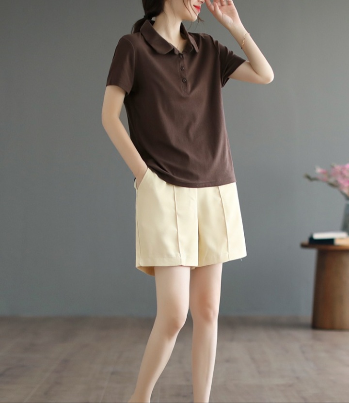 Short sleeve lapel T-shirt summer pure cotton shirts