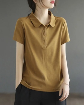 Short sleeve lapel T-shirt summer pure cotton shirts