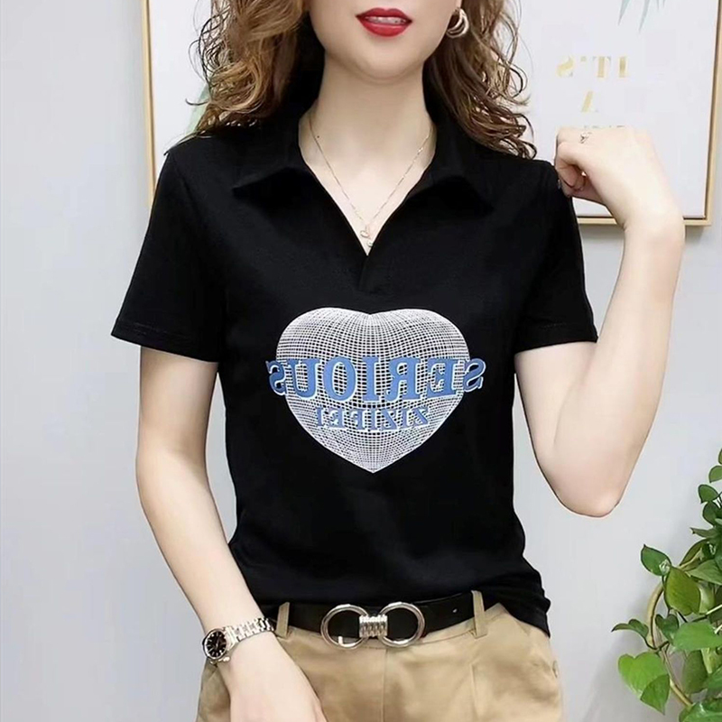 Middle-aged shirts short sleeve T-shirt for women