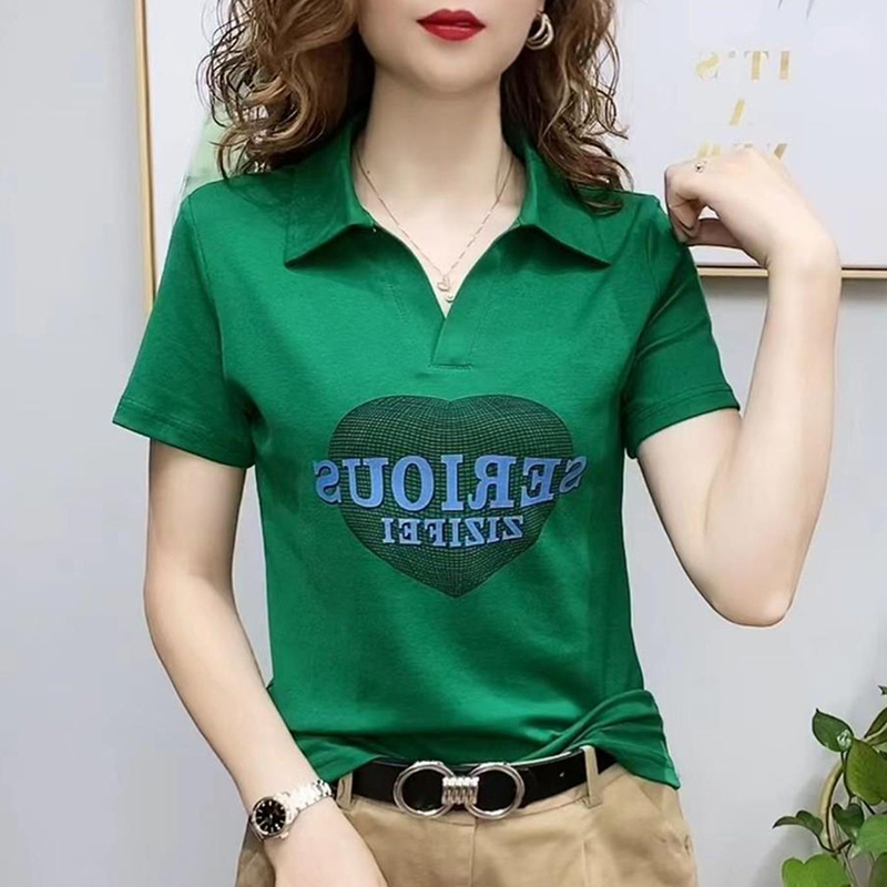 Middle-aged shirts short sleeve T-shirt for women
