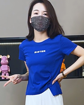 Summer Western style pure cotton T-shirt for women