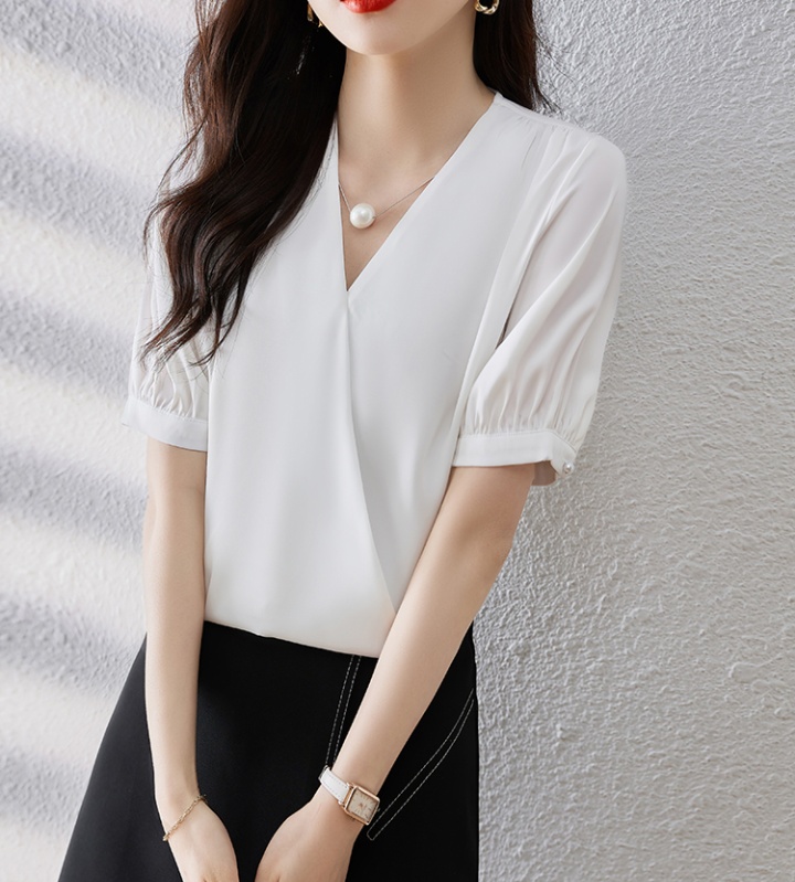V-neck all-match tops Korean style summer shirt