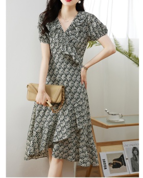 Frenum Korean style T-back summer short sleeve dress for women