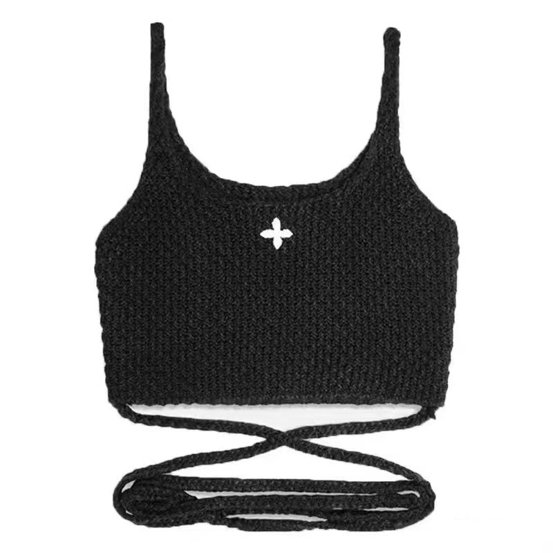 Retro knitted spicegirl vest slim wears outside tops