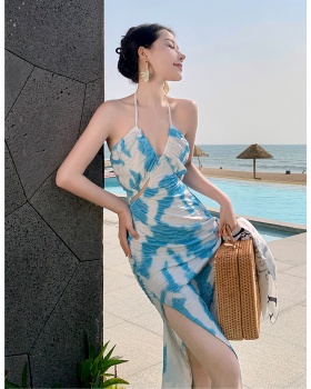 Blue seaside summer dress vacation Thailand beach dress