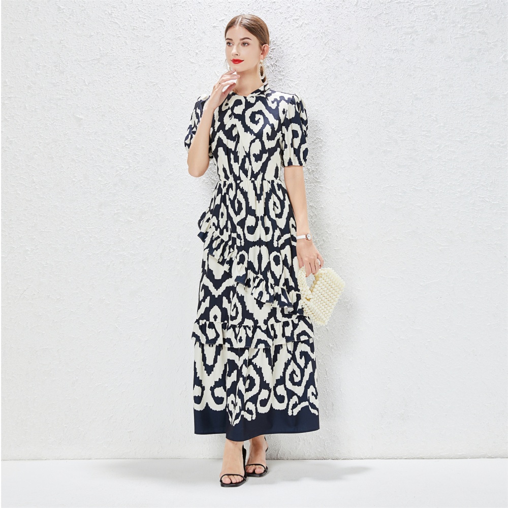 Leopard European style laminated dress