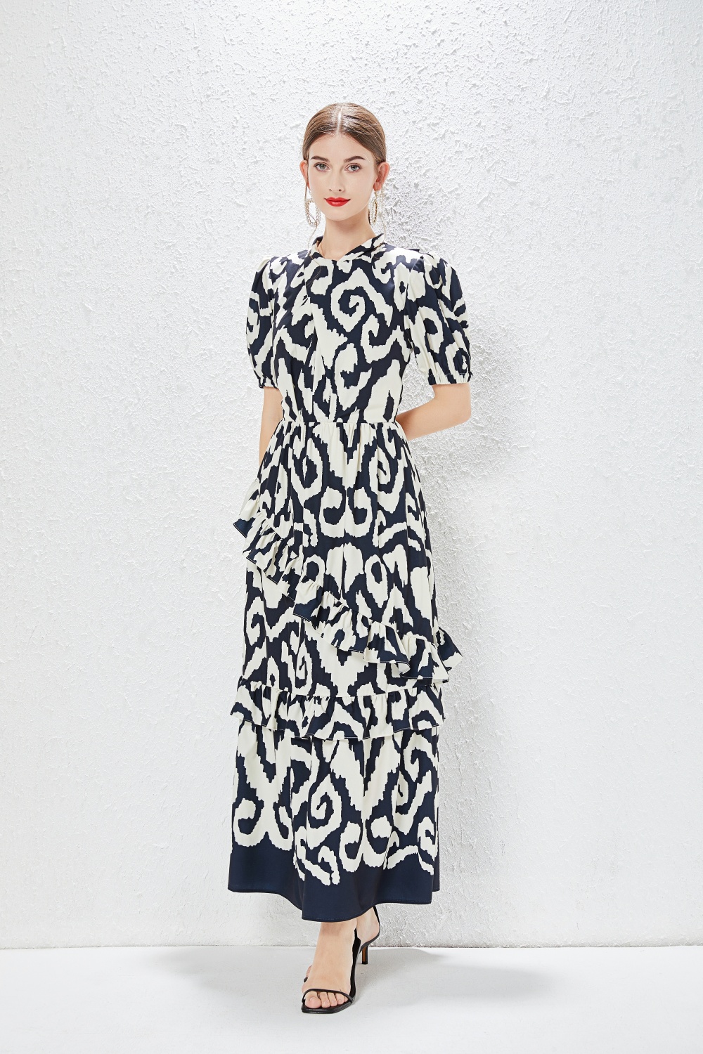 Leopard European style laminated dress