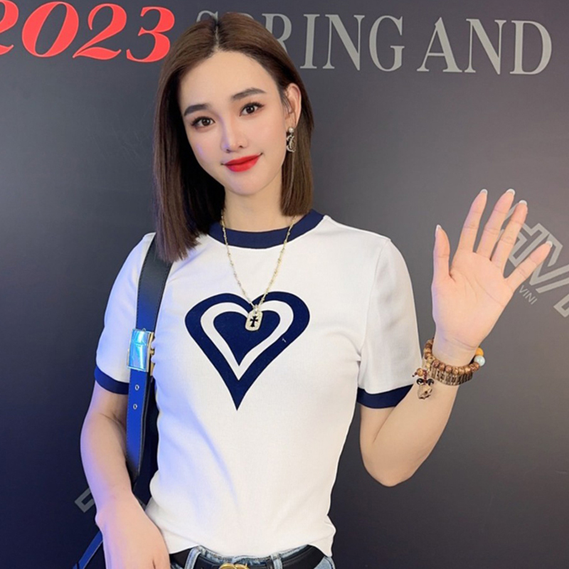 Heart short T-shirt fashion short sleeve tops