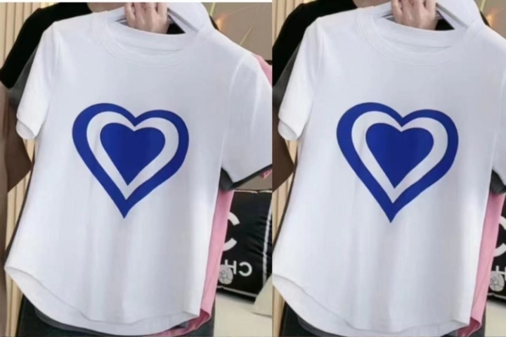 Heart short T-shirt fashion short sleeve tops