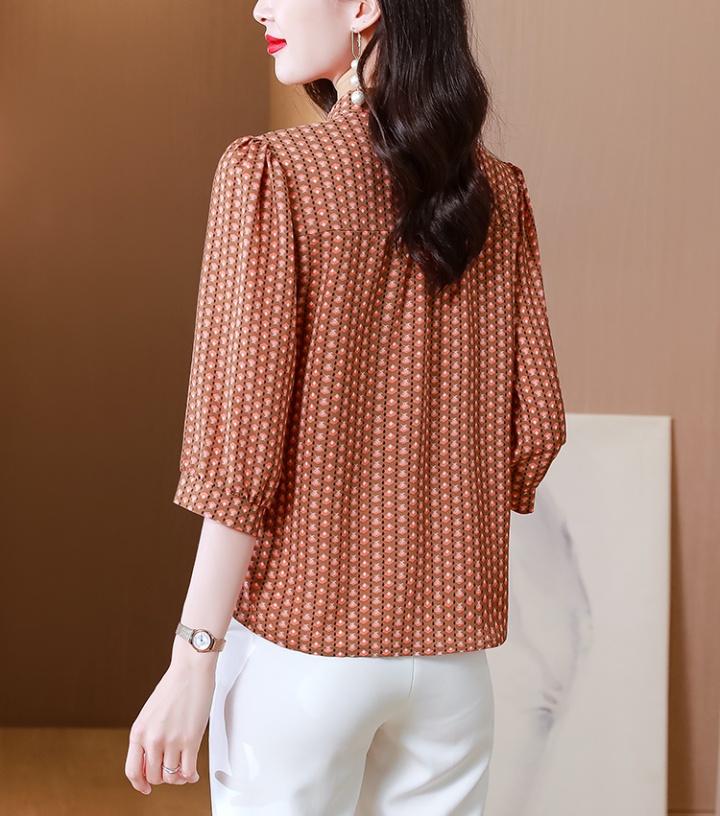 Printing short sleeve tops middle-aged summer shirt for women