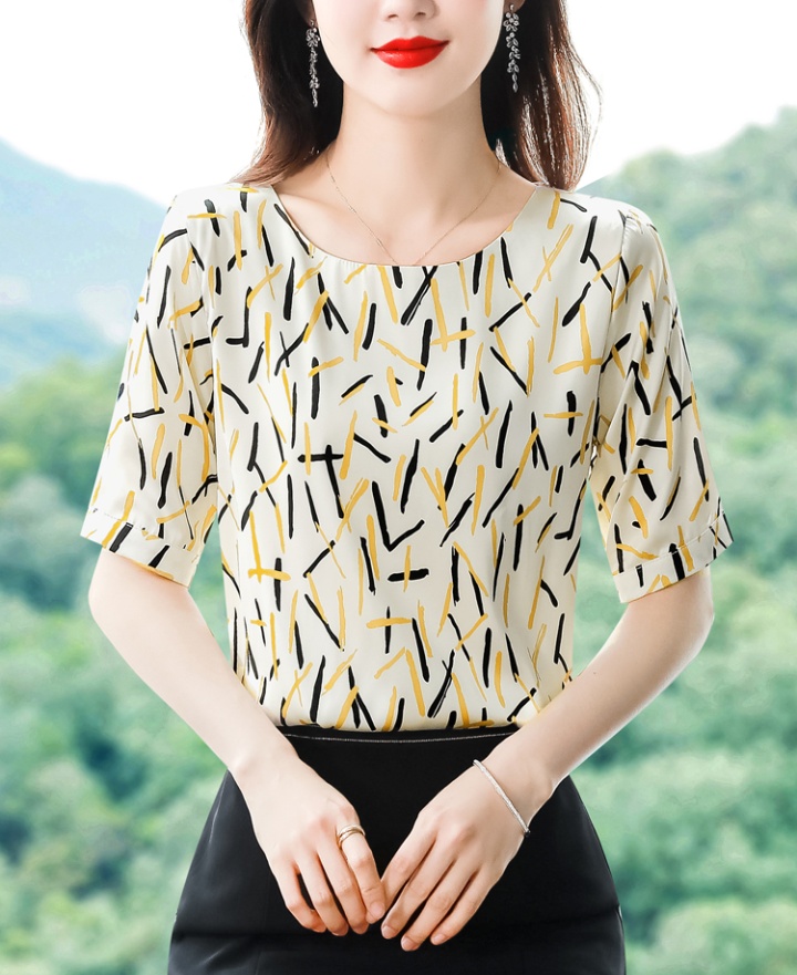 Imitation of silk tops short sleeve T-shirt for women