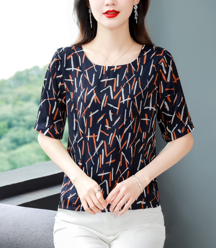 Imitation of silk tops short sleeve T-shirt for women
