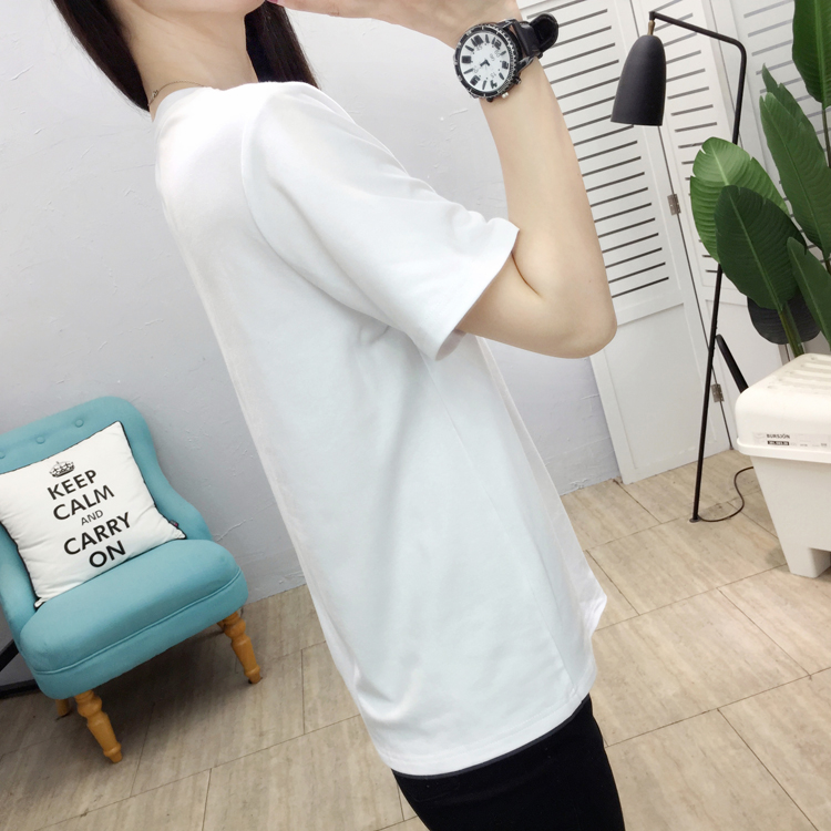 Loose pure cotton tops all-match T-shirt for women