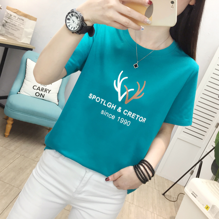 Loose pure cotton tops all-match T-shirt for women