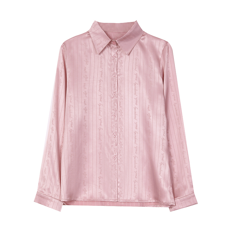 Silk real silk tops spring long sleeve shirt for women