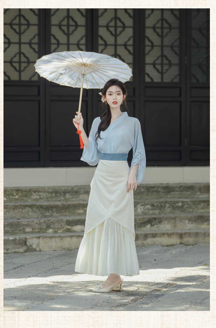 Pullover Chinese style summer dress 3pcs set