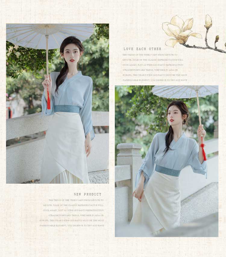 Pullover Chinese style summer dress 3pcs set