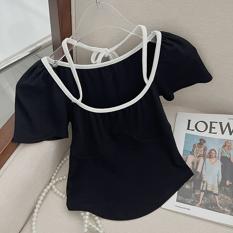 Summer tops sexy clavicle for women