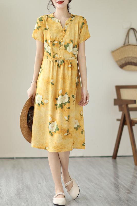 Large yard fashion art Western style retro slim dress