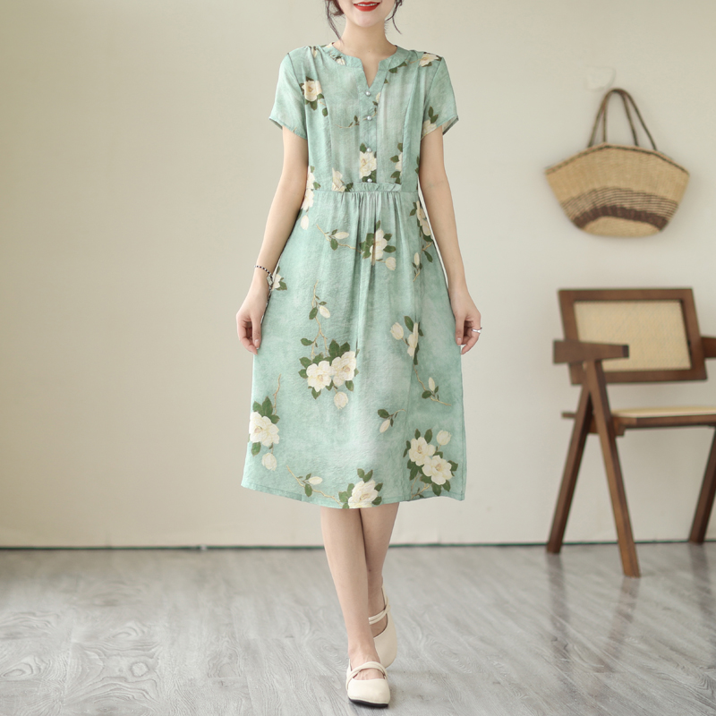 Large yard fashion art Western style retro slim dress