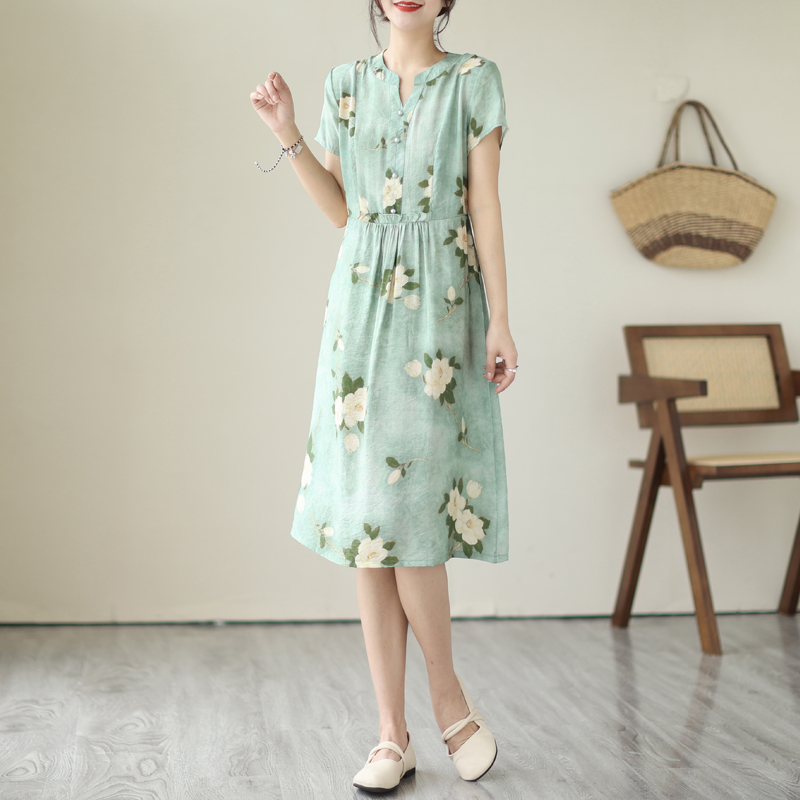 Large yard fashion art Western style retro slim dress