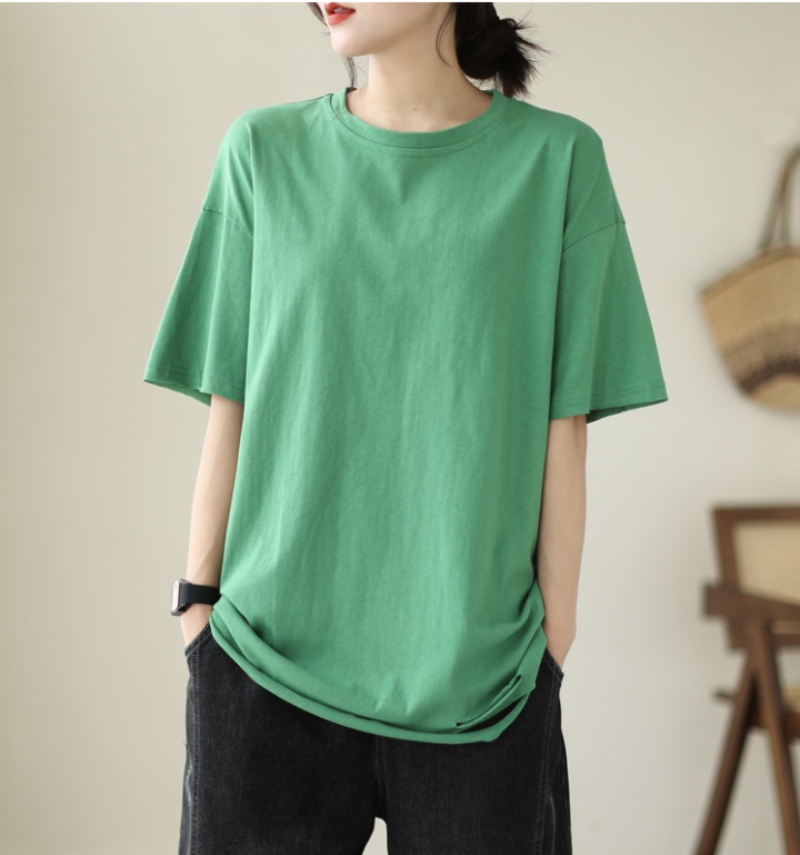 Large yard holes Casual simple cotton fashion T-shirt