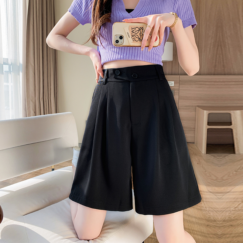 Thin casual pants ice silk five pants for women