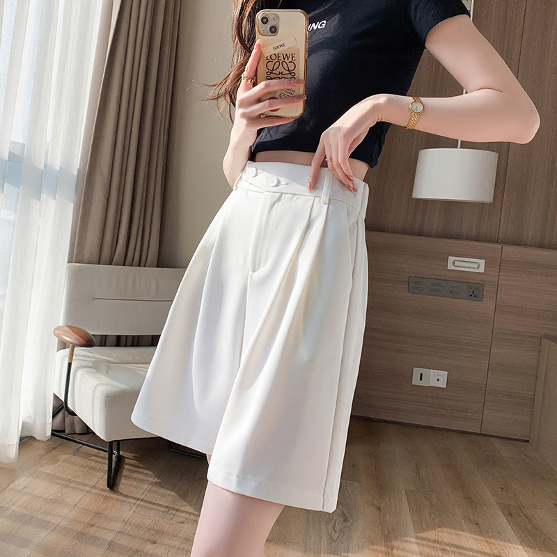 Thin casual pants ice silk five pants for women