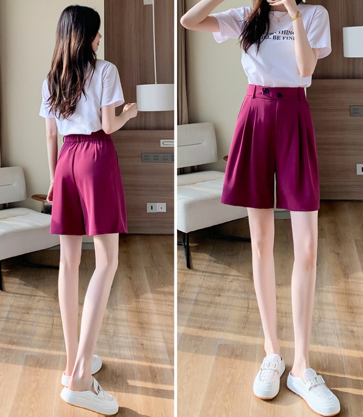 Thin casual pants ice silk five pants for women