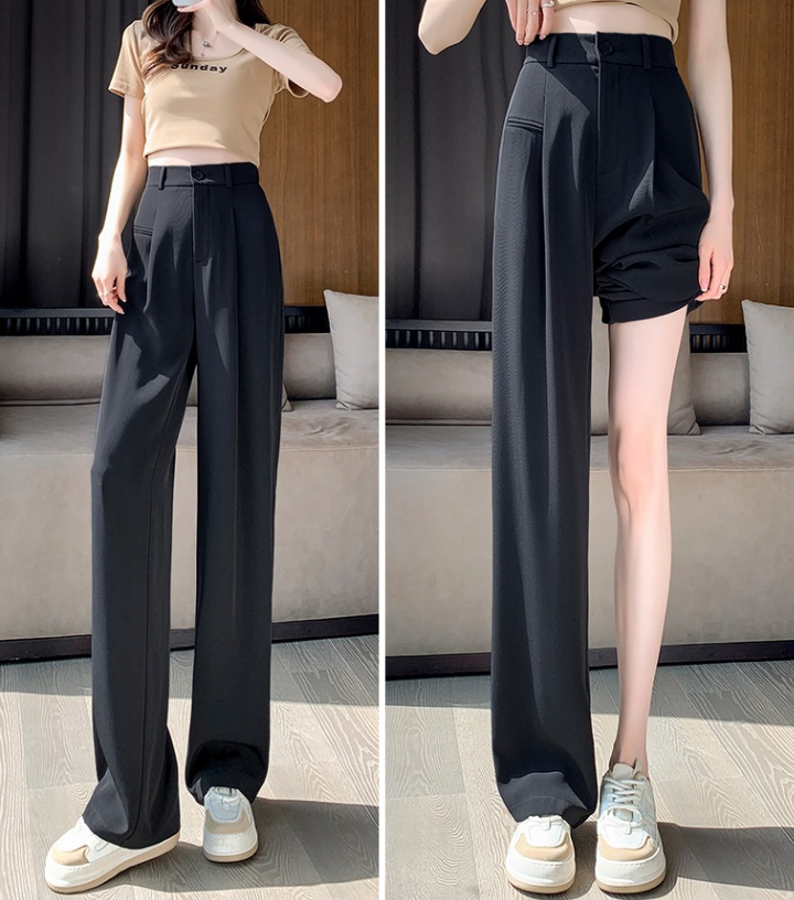 High waist pink suit pants thin wide leg pants for women