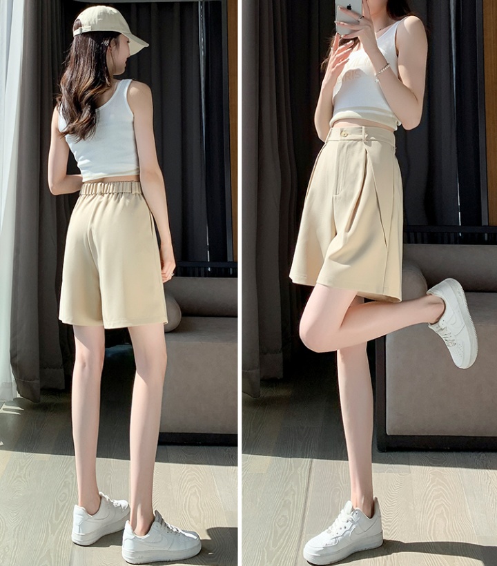 Slim wide leg shorts wears outside business suit for women