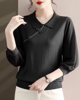 Thin temperament sweater chiffon noble tops for women